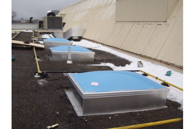 Dome skylights with with aluminum curbs