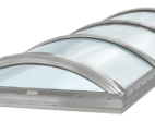 Continuous Barrel Vault Skylight with Clear Acrylic Domes