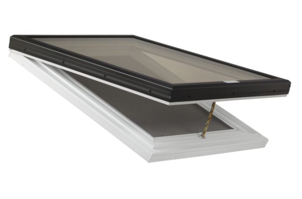 Manually Operable Venting Glass Skylight on a PVC Curb Frame