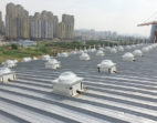 Series of solar tunnels on a roof deck