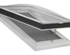 Manually Operable Venting Skylight with Acrylic Domes on a PVC Curb Frame