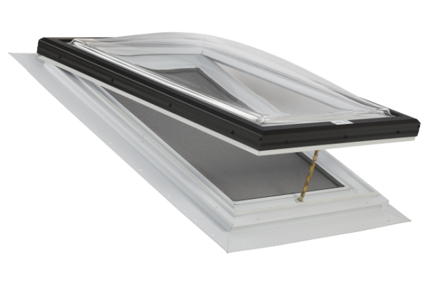 Operable Clear Acrylic Dome Venting Skylight with PVC Self Flashing Flange