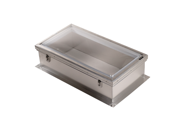 aluminum curb with a removable commercial skylight