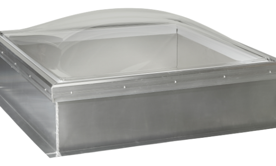 Aluminum Curb with Frost Free Skylight with Clear Acrylic Domes