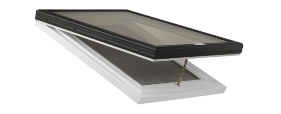 Manually Operable Venting Glass Skylight on a PVC Curb Frame