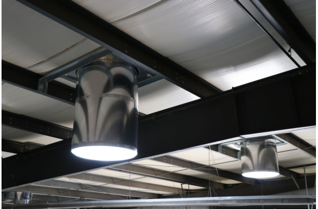 Interior view of a solar tunnel